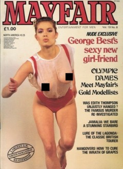 Front cover of Mayfair Volume 19 No 8 magazine