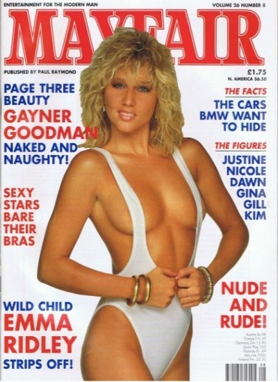 Front cover of Mayfair Volume 26 No 8 magazine